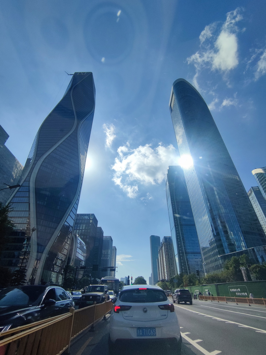 Driving in downtown Hangzhou